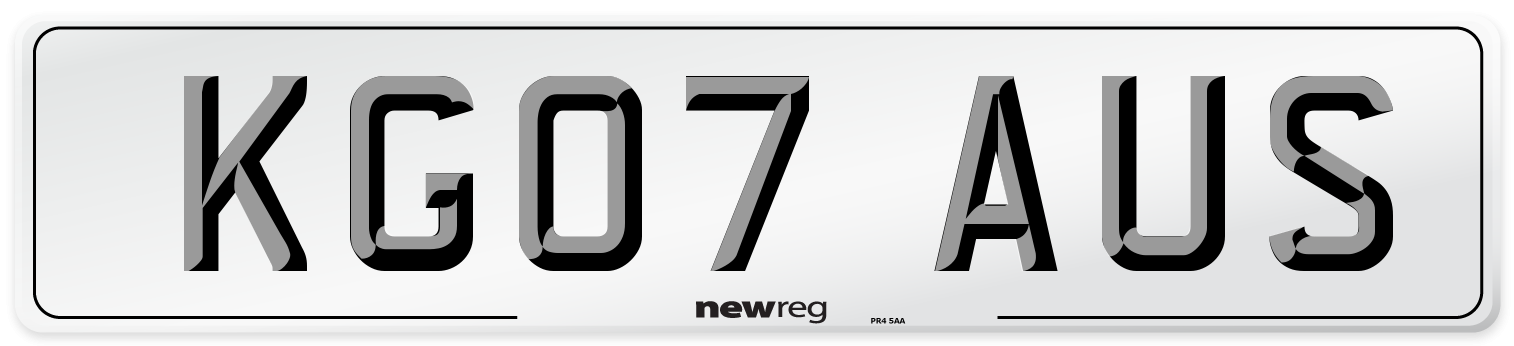 KG07 AUS Number Plate from New Reg